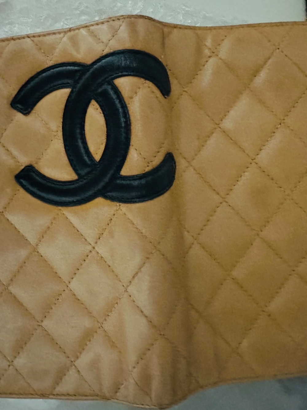 CHANEL VINTAGE CAMBON QUILTED BIFOLD WALL IN CAMEL COLOR